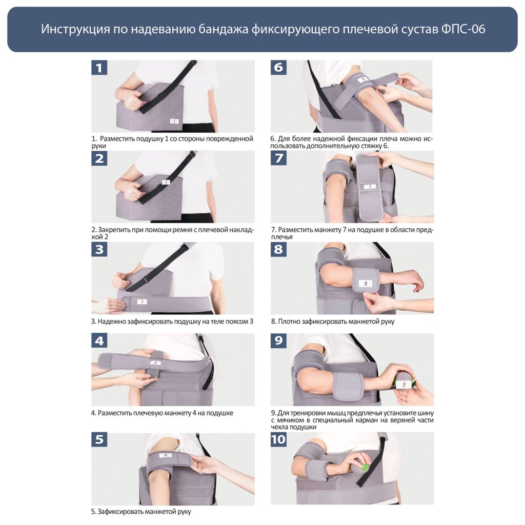 Бандаж фиксирующий плечевой сустав ФПС-06 Экотен с абдукционной подушкой  купить в Минеральных Водах - цена 7084 р.